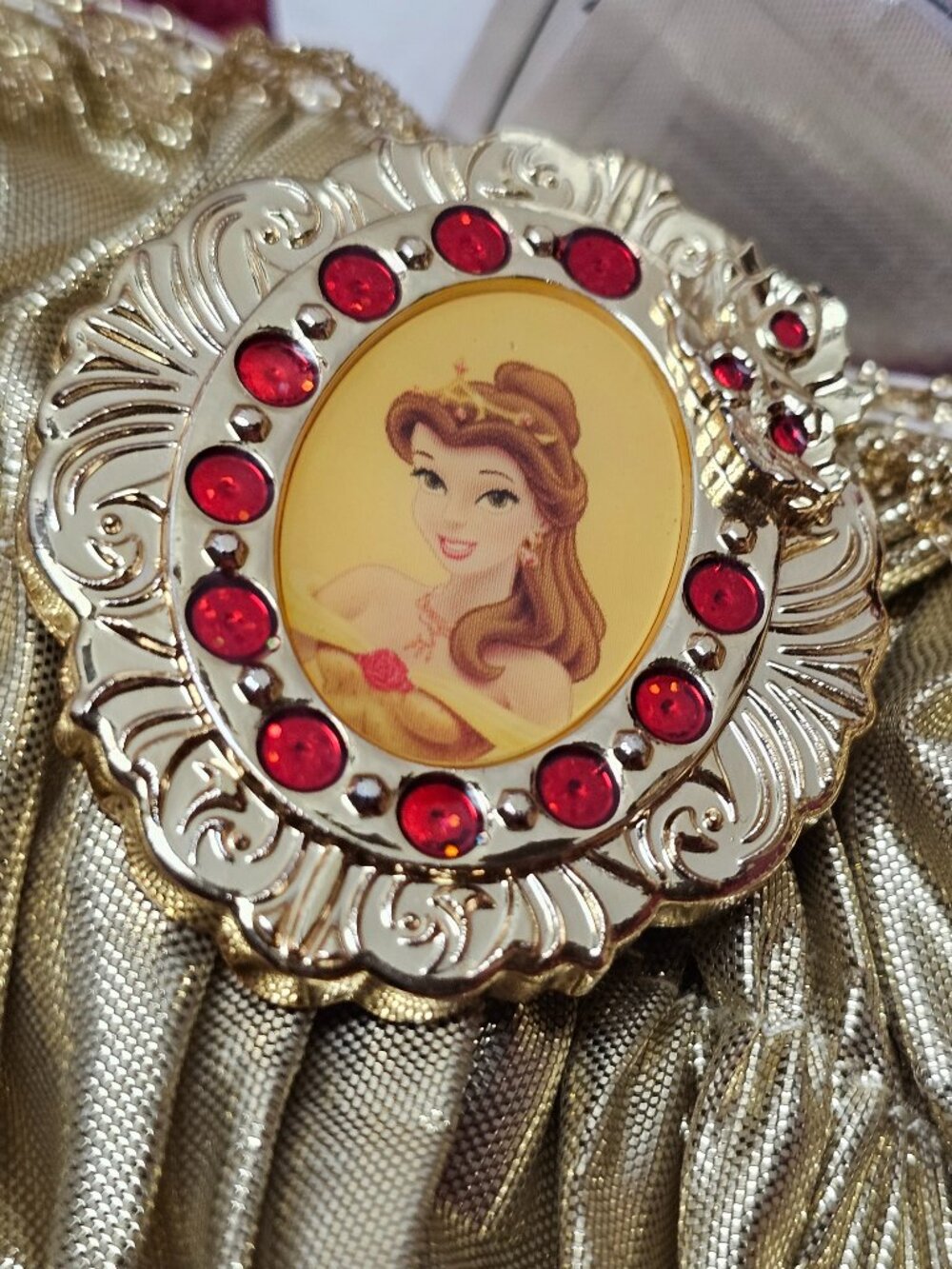 Disney Store Belle Holiday Princess Costume Dress Red Gold Beauty & the Beast XS